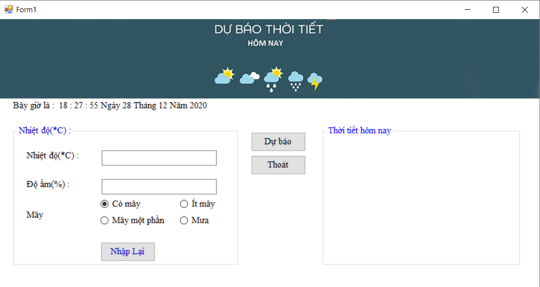 DÙNG CÂY QUYẾT ĐỊNH DỰ BÁO THỜI TIẾT 