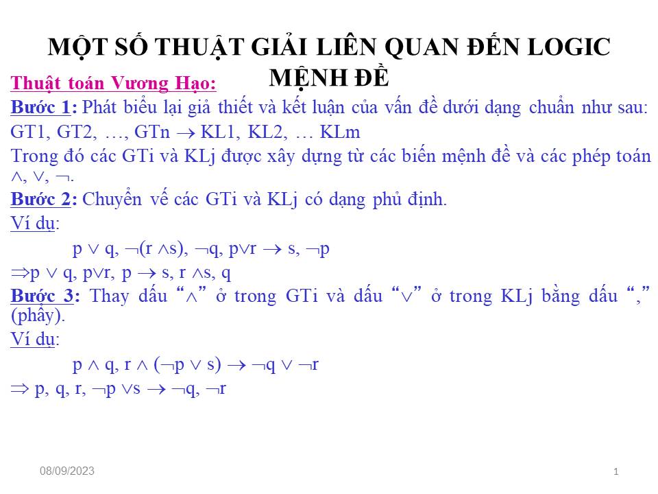Thuật toán vương hạo & Robinson 