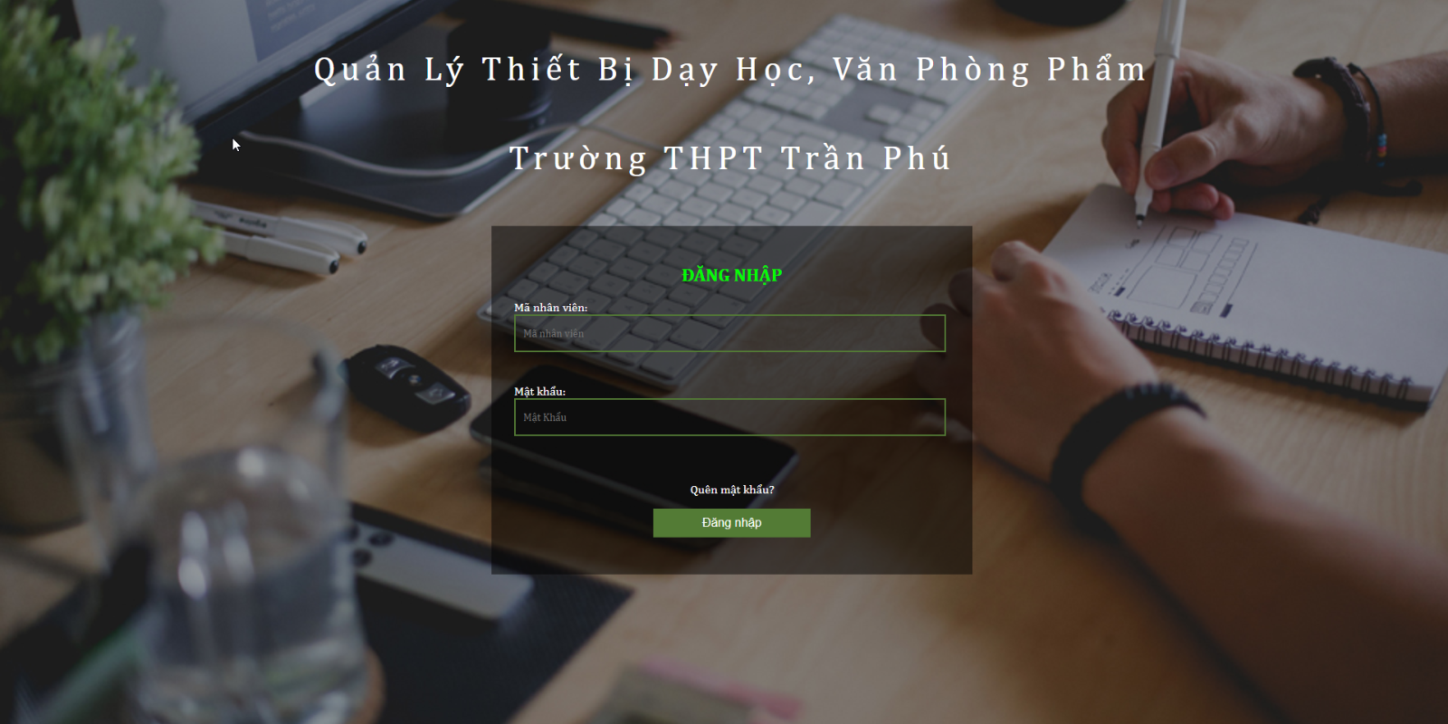 Xây dựng website quản lý thiết bị dạy học, văn phòng phẩm tại trường THPT Trần Phú 